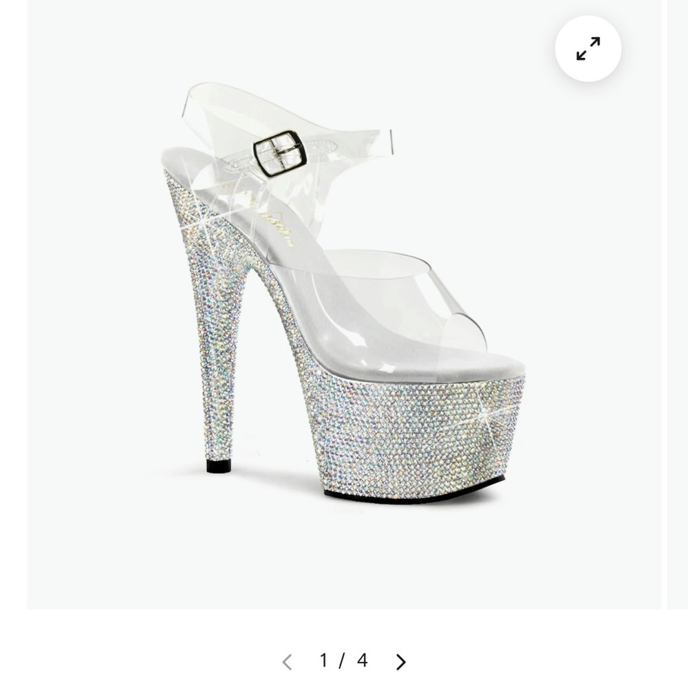 Ab crystal rhinestone 7” pleasers platform heel pole dance worn